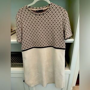 Zara dress. Never worn. Faux micro-suede from waist